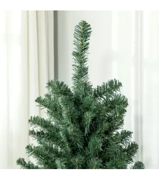 Árbol de Navidad Artificial 180 cm con 760 Ramas de Alambre de Memoria y Base Plegable Árbol de Navideño Verde