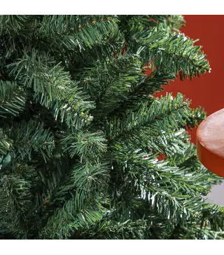 Árbol de Navidad Artificial 180 cm con 760 Ramas de Alambre de Memoria y Base Plegable Árbol de Navideño Verde