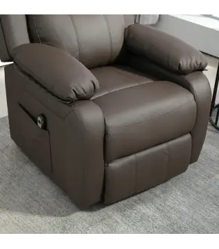 Sillón Relax Levanta Personas Sillón Elevador con Control Remoto Reclinación 160° Reposapiés 76x90x105cm Marrón