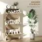 Zapatero Estrecho con 3 Puertas Abatibles Zapatero Entrada Recibidor Estantes Ajustables para 12 Pares de Zapatos Roble