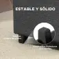 Reposapiés de Salón Taburete Bajo Tapizado en Lino con Bolsillo Lateral y Tapa con Botones Acolchados Gris