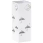 Paragüero de Acero con Bandeja Recoge Gotas Ganchos para Paraguas Plegables y Diseño Decorativo 15,5x15,5x41 cm Blanco