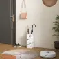 Paragüero de Acero con Bandeja Recoge Gotas Ganchos para Paraguas Plegables y Diseño Decorativo 15,5x15,5x41 cm Blanco