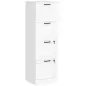 Mueble Archivador con 4 Cajones Cerraduras Carpetas A4 y Carta 40x40x131 cm Blanco Mueble Archivador con 4 Cajones Cerraduras Carpetas A4 y Carta 40x40x131 cm Blanco