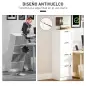 Mueble Archivador con 4 Cajones Cerraduras Carpetas A4 y Carta 40x40x131 cm Blanco Mueble Archivador con 4 Cajones Cerraduras Carpetas A4 y Carta 40x40x131 cm Blanco
