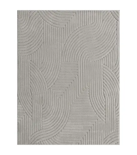 Alfombra Salón 230x160 cm Pelo Corto Estilo Moderno Base Antideslizante Tejida a Máquina Gris