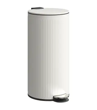 Cubo de Basura Cocina 30L con Pedal Tapa de Cierre Suave y Cubo Extraíble para Dormitorio Oficina Estudio Salón Crema
