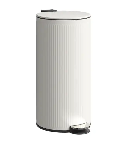 Cubo de Basura Cocina 30L con Pedal Tapa de Cierre Suave y Cubo Extraíble para Dormitorio Oficina Estudio Salón Crema