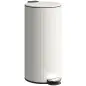 Cubo de Basura Cocina 30L con Pedal Tapa de Cierre Suave y Cubo Extraíble para Dormitorio Oficina Estudio Salón Crema