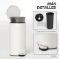 Cubo de Basura Cocina 30L con Pedal Tapa de Cierre Suave y Cubo Extraíble para Dormitorio Oficina Estudio Salón Crema