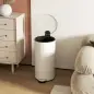Cubo de Basura Cocina 30L con Pedal Tapa de Cierre Suave y Cubo Extraíble para Dormitorio Oficina Estudio Salón Crema