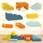 Juego de 9 Bloques de Espuma para Niños con Fundas de Terciopelo Lavables para Escalar y Gatear Multicolor Juego de 9 Bloques de Espuma para Niños con Fundas de Terciopelo Lavables para Escalar y Gatear Multicolor