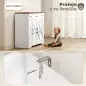 Aparador de Cocina Rústico 4 Estantes de Puerta Estantes Ajustables 3 Cajones 120x38x87 cm Blanco y Nogal Aparador de Cocina Rústico 4 Estantes de Puerta Estantes Ajustables 3 Cajones 120x38x87 cm Blanco y Nogal