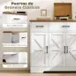 Aparador de Cocina Rústico 4 Estantes de Puerta Estantes Ajustables 3 Cajones 120x38x87 cm Blanco y Nogal Aparador de Cocina Rústico 4 Estantes de Puerta Estantes Ajustables 3 Cajones 120x38x87 cm Blanco y Nogal