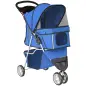 Carrito para Perros Pequeños con Cesta de Almacenaje Ventanas de Malla y Cinturón de Seguridad 77x44x102 cm Azul Carrito para Perros Pequeños con Cesta de Almacenaje Ventanas de Malla y Cinturón de Seguridad 77x44x102 cm Azul