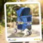 Carrito para Perros Pequeños con Cesta de Almacenaje Ventanas de Malla y Cinturón de Seguridad 77x44x102 cm Azul Carrito para Perros Pequeños con Cesta de Almacenaje Ventanas de Malla y Cinturón de Seguridad 77x44x102 cm Azul