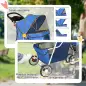 Carrito para Perros Pequeños con Cesta de Almacenaje Ventanas de Malla y Cinturón de Seguridad 77x44x102 cm Azul Carrito para Perros Pequeños con Cesta de Almacenaje Ventanas de Malla y Cinturón de Seguridad 77x44x102 cm Azul