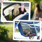 Carrito para Perros Pequeños con Cesta de Almacenaje Ventanas de Malla y Cinturón de Seguridad 77x44x102 cm Azul Carrito para Perros Pequeños con Cesta de Almacenaje Ventanas de Malla y Cinturón de Seguridad 77x44x102 cm Azul