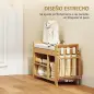 Banco Zapatero con Asiento Acolchado Almacenamiento Lateral Estante para Botas Marco de Bambú 80x30x50 cm Natural
