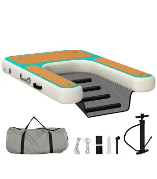 Rampa de Agua Hinchable para Perros para Piscina Barcos Lagos 151x102 cm con Superficie Antideslizante de EVA