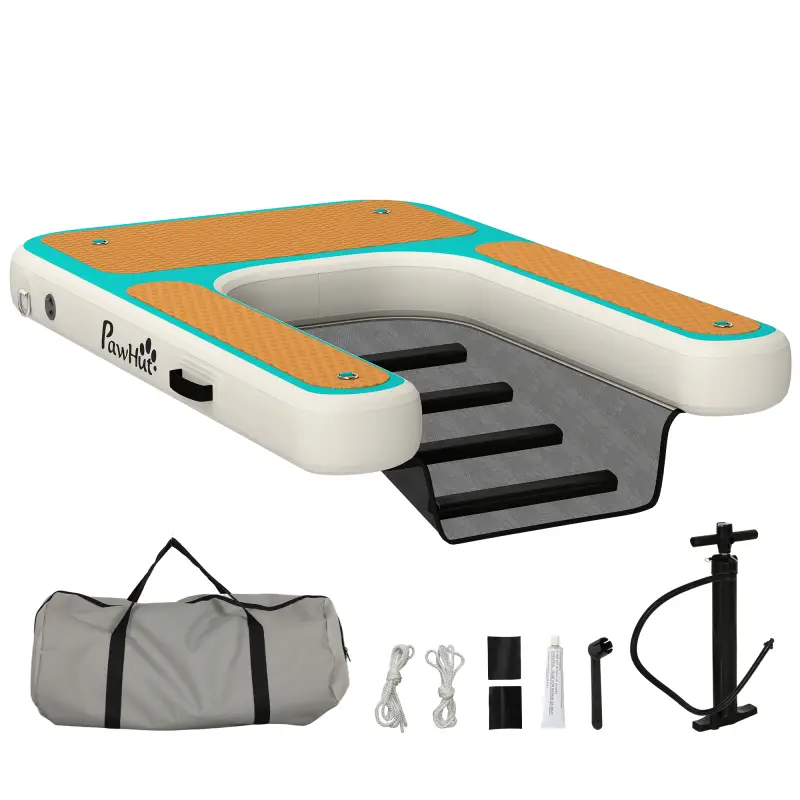 Rampa de Agua Hinchable para Perros para Piscina Barcos Lagos 151x102 cm con Superficie Antideslizante de EVA Rampa de Agua Hinchable para Perros para Piscina Barcos Lagos 151x102 cm con Superficie Antideslizante de EVA