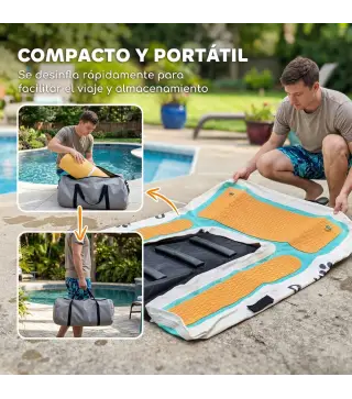 Rampa de Agua Hinchable para Perros para Piscina Barcos Lagos 151x102 cm con Superficie Antideslizante de EVA