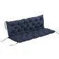 Colchón de Banco de 3 Plazas 150x98x8 cm con 6 Cordones de Fijación para Jardín Terraza Balcón Exterior Azul