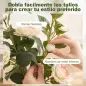 Planta Artificial de Camelia 65cm Árbol Artificial en Maceta con Flores de Seda Realistas 116 Hojas Efecto Musgo Blanco