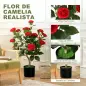 Planta Artificial de Camelia 65 cm Árbol Artificial en Maceta con Flores de Seda Realistas 116 Hojas Efecto Musgo Rojo Planta Artificial de Camelia 65 cm Árbol Artificial en Maceta con Flores de Seda Realistas 116 Hojas Efecto Musgo Rojo