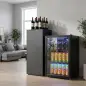Frigorífico de Bebidas 70 L con Puerta de Vidrio Doble Iluminación LED 2 Estantes Ajustables para 70 Latas Frigorífico de Bebidas 70 L con Puerta de Vidrio Doble Iluminación LED 2 Estantes Ajustables para 70 Latas