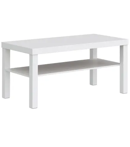 Mesa de Centro Mesa de Café para Salón con Estante Abierto Tablero Grueso para Salón Oficina 90x45x44,5 cm Blanco