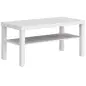 Mesa de Centro Mesa de Café para Salón con Estante Abierto Tablero Grueso para Salón Oficina 90x45x44,5 cm Blanco Mesa de Centro Mesa de Café para Salón con Estante Abierto Tablero Grueso para Salón Oficina 90x45x44,5 cm Blanco