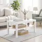 Mesa de Centro Mesa de Café para Salón con Estante Abierto Tablero Grueso para Salón Oficina 90x45x44,5 cm Blanco Mesa de Centro Mesa de Café para Salón con Estante Abierto Tablero Grueso para Salón Oficina 90x45x44,5 cm Blanco