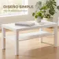 Mesa de Centro Mesa de Café para Salón con Estante Abierto Tablero Grueso para Salón Oficina 90x45x44,5 cm Blanco Mesa de Centro Mesa de Café para Salón con Estante Abierto Tablero Grueso para Salón Oficina 90x45x44,5 cm Blanco