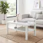 Mesa de Centro Mesa de Café para Salón con Estante Abierto Tablero Grueso para Salón Oficina 90x45x44,5 cm Blanco Mesa de Centro Mesa de Café para Salón con Estante Abierto Tablero Grueso para Salón Oficina 90x45x44,5 cm Blanco
