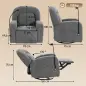 Sillón Relax Reclinable 3 en 1 con Función Mecedora Giratorio 360° Soporte para Teléfono Asiento Amplio Gris Sillón Relax Reclinable 3 en 1 con Función Mecedora Giratorio 360° Soporte para Teléfono Asiento Amplio Gris
