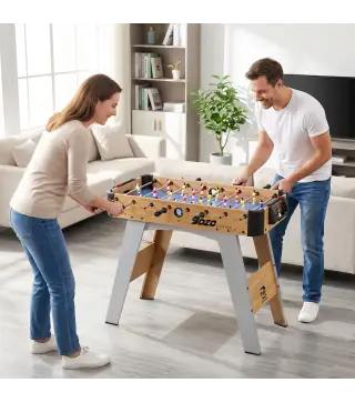 Futbolín de Mesa de 89 cm con 22 Jugadores 2 Pelotas 2 Marcadores Mangos Antideslizantes 89x61,5x70 cm Morado