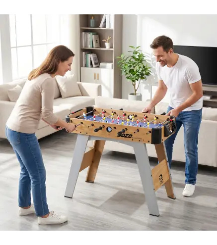 Futbolín de Mesa de 89 cm con 22 Jugadores 2 Pelotas 2 Marcadores Mangos Antideslizantes 89x61,5x70 cm Morado