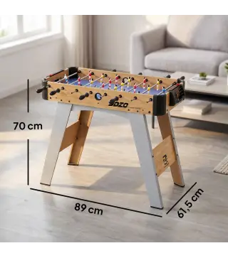 Futbolín de Mesa de 89 cm con 22 Jugadores 2 Pelotas 2 Marcadores Mangos Antideslizantes 89x61,5x70 cm Morado
