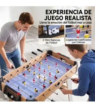 Futbolín de Mesa de 89 cm con 22 Jugadores 2 Pelotas 2 Marcadores Mangos Antideslizantes 89x61,5x70 cm Morado