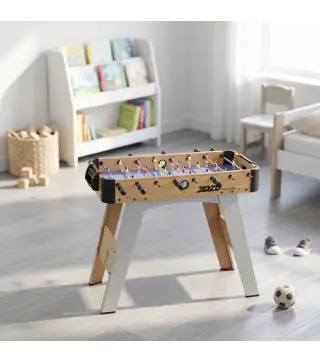 Futbolín de Mesa de 89 cm con 22 Jugadores 2 Pelotas 2 Marcadores Mangos Antideslizantes 89x61,5x70 cm Morado