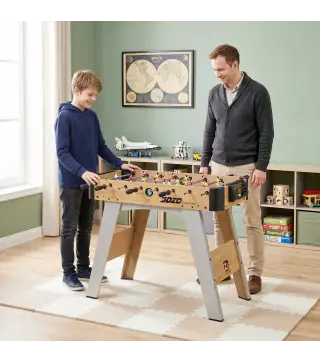 Futbolín de Mesa de 89 cm con 22 Jugadores 2 Pelotas 2 Marcadores Mangos Antideslizantes 89x61,5x70 cm Morado