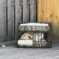 Cesta de Ratán para Gatos de 2 Alturas Cama Cueva de Gatos con 2 Cojines Suaves y Ventana 56x41x45 cm Café Oscuro Cesta de Ratán para Gatos de 2 Alturas Cama Cueva de Gatos con 2 Cojines Suaves y Ventana 56x41x45 cm Café Oscuro