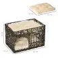 Cesta de Ratán para Gatos de 2 Alturas Cama Cueva de Gatos con 2 Cojines Suaves y Ventana 56x41x45 cm Café Oscuro Cesta de Ratán para Gatos de 2 Alturas Cama Cueva de Gatos con 2 Cojines Suaves y Ventana 56x41x45 cm Café Oscuro