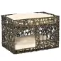 Cesta de Ratán para Gatos de 2 Alturas Cama Cueva de Gatos con 2 Cojines Suaves y Ventana 56x41x45 cm Café Oscuro Cesta de Ratán para Gatos de 2 Alturas Cama Cueva de Gatos con 2 Cojines Suaves y Ventana 56x41x45 cm Café Oscuro