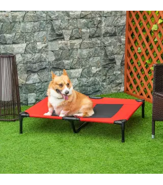 Cama Elevada para Perros Gatos Portátil Cama para Mascotas con Zona de Malla Transpirable y Tela Oxford para Interior Exterior 9