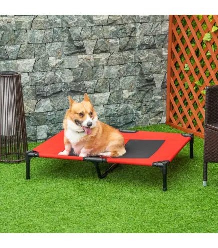 Cama Elevada para Perros Gatos Portátil Cama para Mascotas con Zona de Malla Transpirable y Tela Oxford para Interior Exterior 9