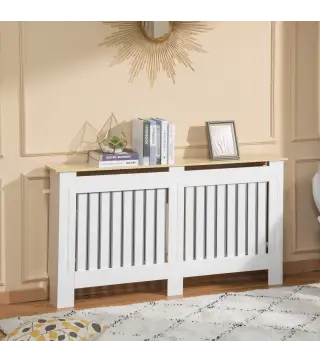 Cubre Radiadores 152x19x83 cm Cubierta para Radiador de MDF Cubreradiador para Salón Dormitorio Pasillo Blanco