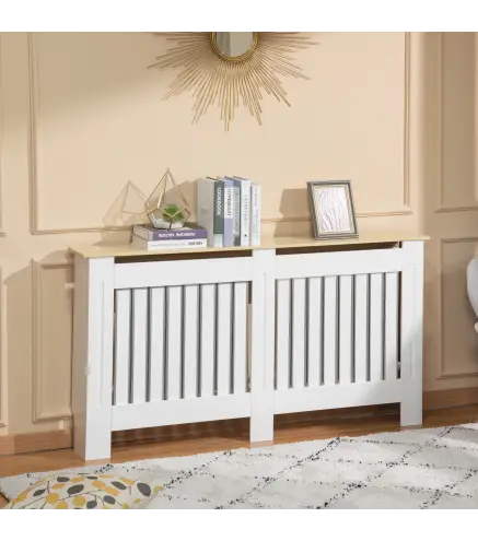 Cubre Radiadores 152x19x83 cm Cubierta para Radiador de MDF Cubreradiador para Salón Dormitorio Pasillo Blanco