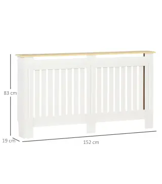 Cubre Radiadores 152x19x83 cm Cubierta para Radiador de MDF Cubreradiador para Salón Dormitorio Pasillo Blanco